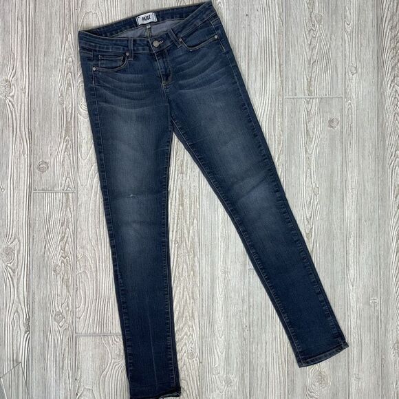 PAIGE Peg Skinny Jeans Women’s Size 28 Mid Rise Verdugo Devoted Blue - Picture 1 of 10